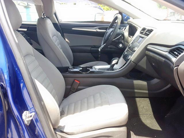 3FA6P0G73ER255277 - 2014 FORD FUSION S BLUE photo 5