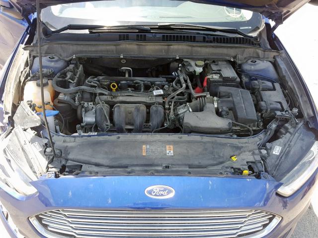 3FA6P0G73ER255277 - 2014 FORD FUSION S BLUE photo 7