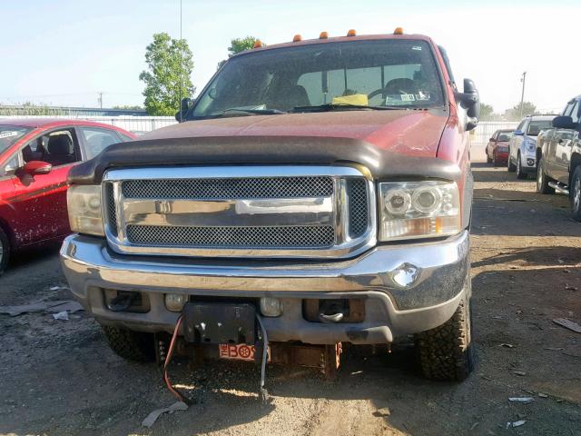 1FTSW31F92EB77681 - 2002 FORD F350 SRW S RED photo 9