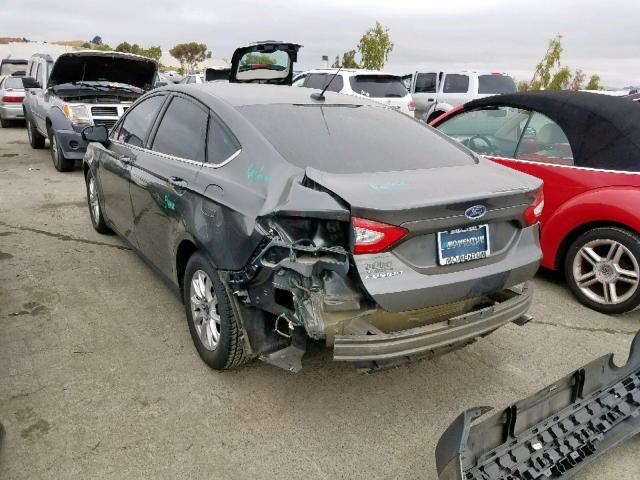 3FA6P0G70GR186230 - 2016 FORD FUSION S GRAY photo 3