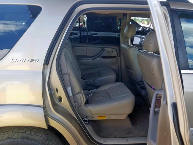 5TDBT48A25S243057 - 2005 TOYOTA SEQUOIA LI GOLD photo 6