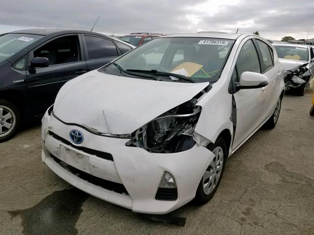 JTDKDTB34D1550288 - 2013 TOYOTA PRIUS C WHITE photo 2