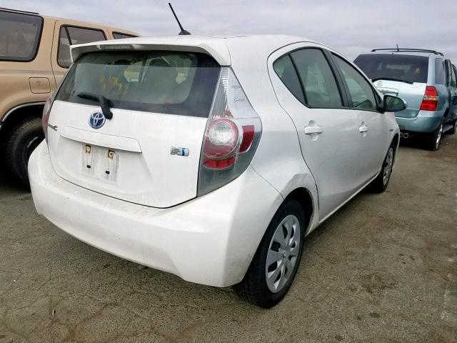 JTDKDTB34D1550288 - 2013 TOYOTA PRIUS C WHITE photo 4