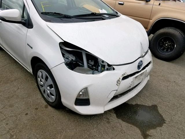 JTDKDTB34D1550288 - 2013 TOYOTA PRIUS C WHITE photo 9