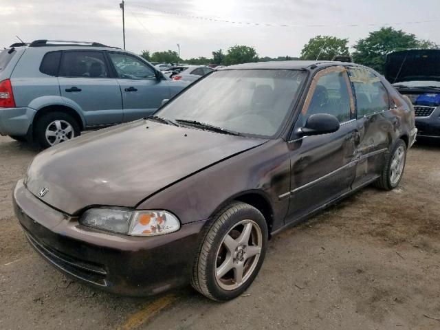 1HGEG8641SL060222 - 1995 HONDA CIVIC DX BROWN photo 2