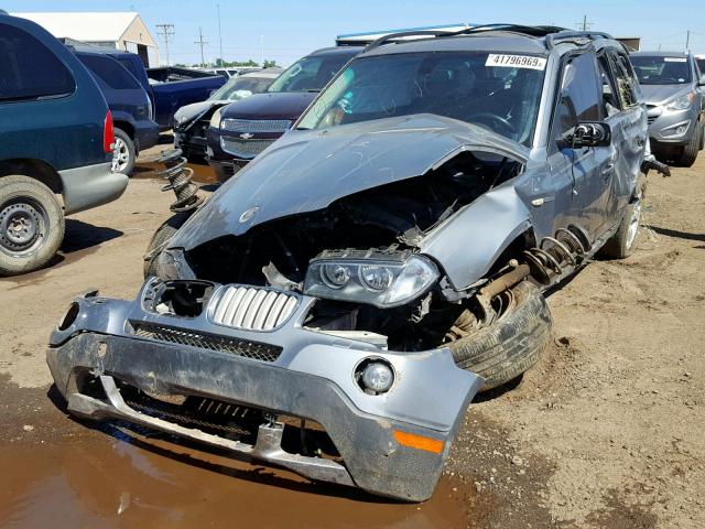 WBXPC93488WE78674 - 2008 BMW X3 3.0SI GRAY photo 2