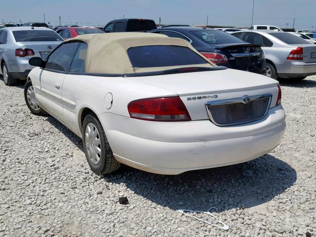 1C3EL45X24N412993 - 2004 CHRYSLER SEBRING LX WHITE photo 3