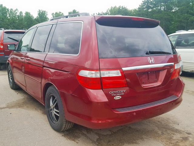 5FNRL38886B100495 - 2006 HONDA ODYSSEY TO MAROON photo 3