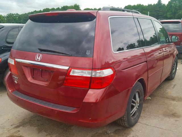 5FNRL38886B100495 - 2006 HONDA ODYSSEY TO MAROON photo 4