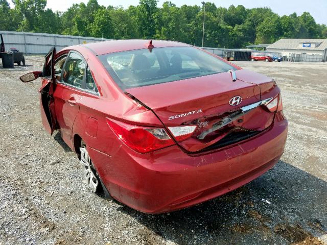 5NPEB4AC6BH111383 - 2011 HYUNDAI SONATA GLS BURGUNDY photo 3