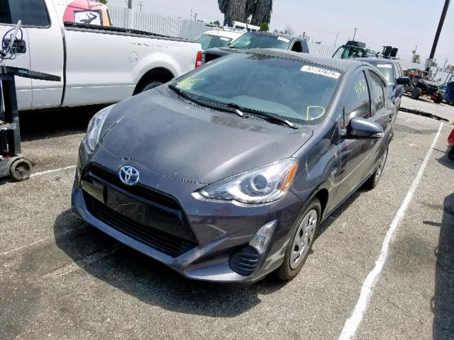 JTDKDTB33G1139985 - 2016 TOYOTA PRIUS C CHARCOAL photo 2