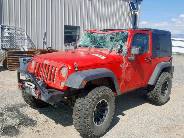 1C4AJWAG9FL596832 - 2015 JEEP WRANGLER S RED photo 2