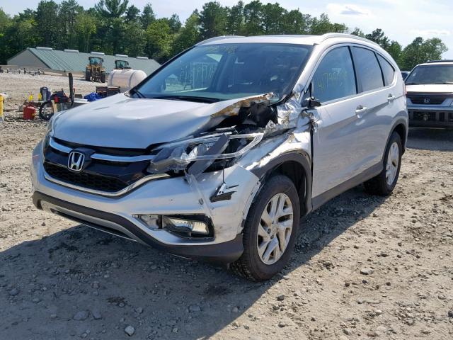 2HKRM4H75FH617359 - 2015 HONDA CR-V EXL SILVER photo 2