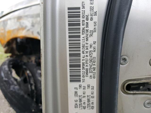 3D73Y4CL5AG147579 - 2010 DODGE RAM 3500 SILVER photo 10