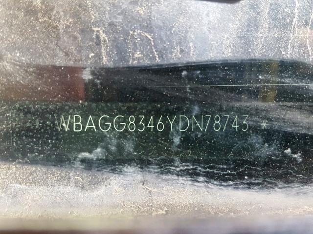 WBAGG8346YDN78743 - 2000 BMW 740 I AUTO BLACK photo 10