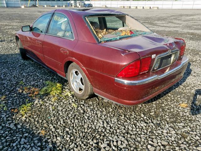 1LNHM86S6YY866535 - 2000 LINCOLN LS BURGUNDY photo 3