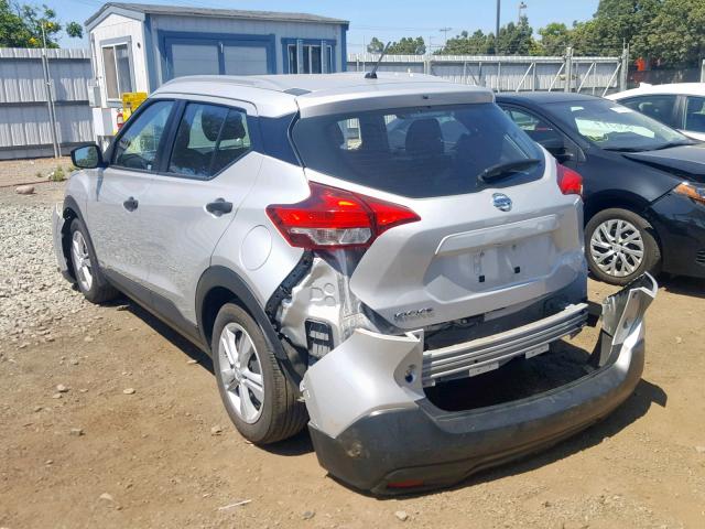 3N1CP5CU2JL505484 - 2018 NISSAN KICKS S SILVER photo 3