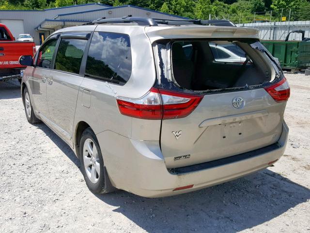 5TDKK3DCXFS648816 - 2015 TOYOTA SIENNA LE BEIGE photo 3