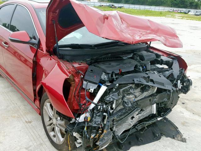 5NPE34AF8JH670228 - 2018 HYUNDAI SONATA SPO RED photo 9