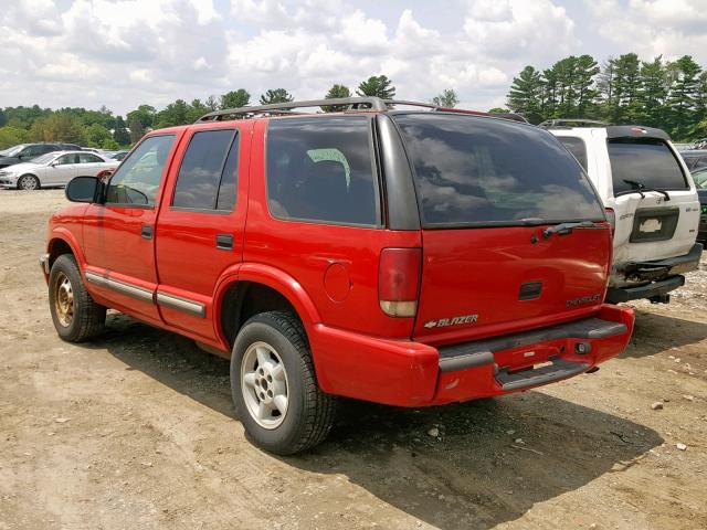 1GNDT13W0Y2400372 - 2000 CHEVROLET BLAZER RED photo 3