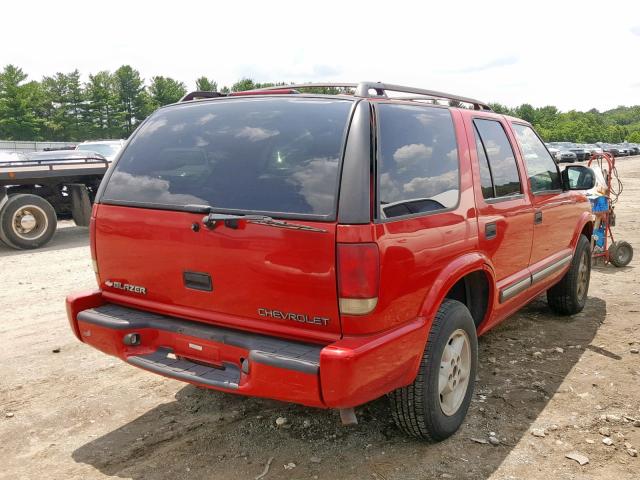 1GNDT13W0Y2400372 - 2000 CHEVROLET BLAZER RED photo 4