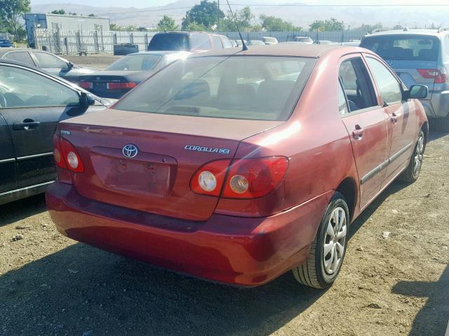 2T1BR32E76C691213 - 2006 TOYOTA COROLLA CE RED photo 4