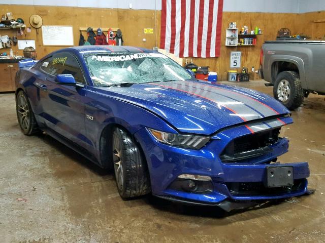1FA6P8CF6G5224915 - 2016 FORD MUSTANG GT BLUE photo 1
