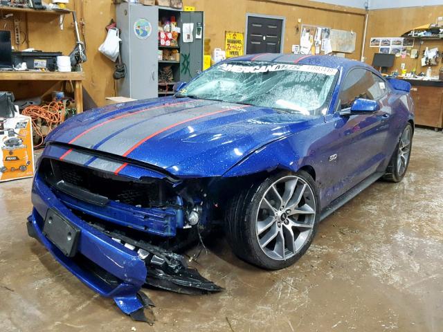 1FA6P8CF6G5224915 - 2016 FORD MUSTANG GT BLUE photo 2