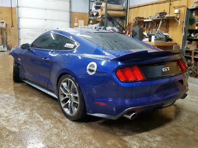 1FA6P8CF6G5224915 - 2016 FORD MUSTANG GT BLUE photo 3