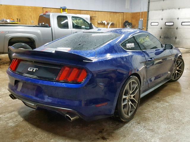 1FA6P8CF6G5224915 - 2016 FORD MUSTANG GT BLUE photo 4