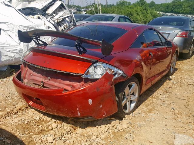 4A3AK24F38E032901 - 2008 MITSUBISHI ECLIPSE GS RED photo 4