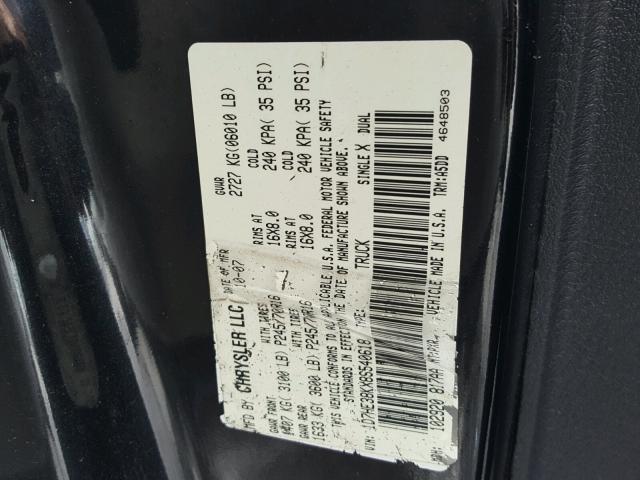 1D7HE38KX8S540618 - 2008 DODGE DAKOTA SXT BLACK photo 10