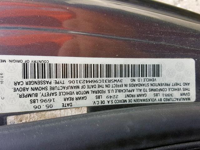 3VWSR31C96M423106 - 2006 VOLKSWAGEN NEW BEETLE ნაცრისფერი ფოტო 10