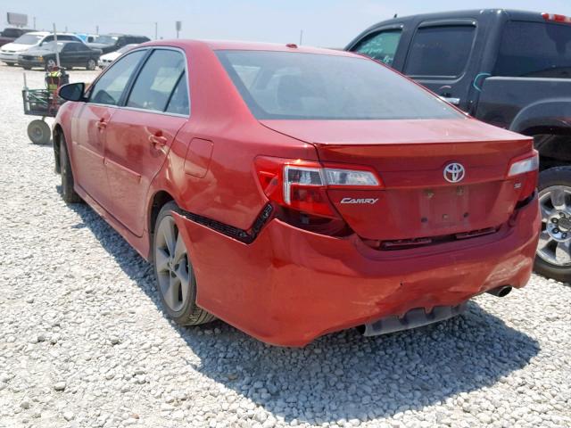 4T1BF1FK9CU620943 - 2012 TOYOTA CAMRY BASE RED photo 3