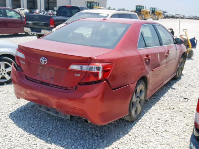 4T1BF1FK9CU620943 - 2012 TOYOTA CAMRY BASE RED photo 4
