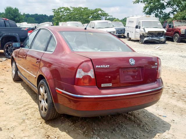 WVWTH63B81E157589 - 2001 VOLKSWAGEN PASSAT GLX RED photo 3