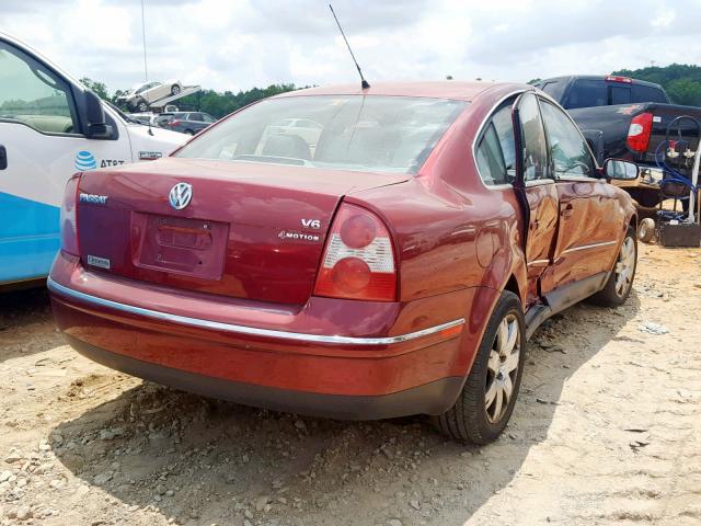 WVWTH63B81E157589 - 2001 VOLKSWAGEN PASSAT GLX RED photo 4