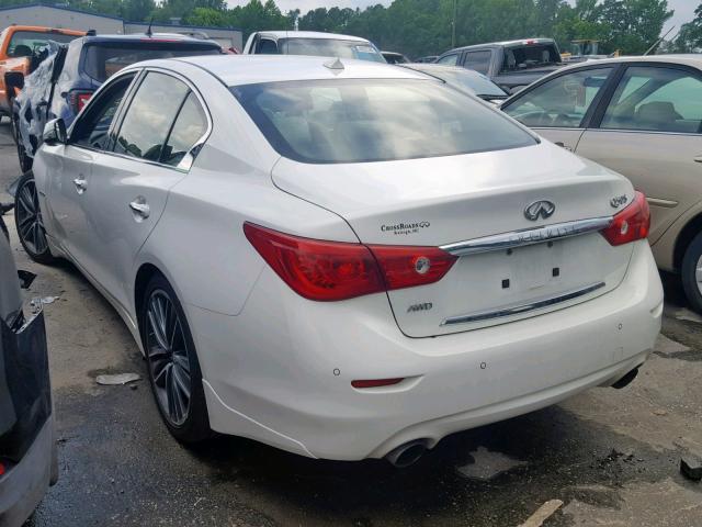 JN1AV7AR3EM701677 - 2014 INFINITI Q50 HYBRID WHITE photo 3