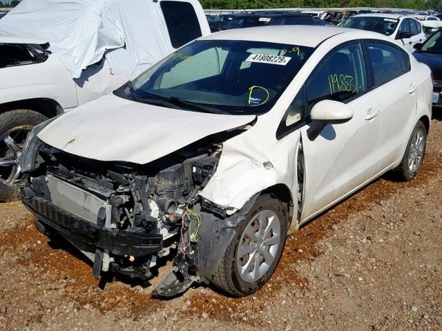 KNADM4A33D6204622 - 2013 KIA RIO LX WHITE photo 2