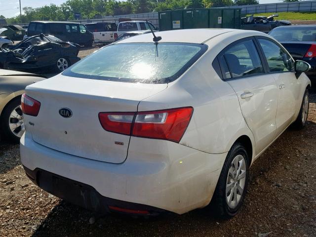 KNADM4A33D6204622 - 2013 KIA RIO LX WHITE photo 4