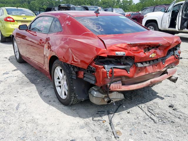 2G1FB1E35F9266117 - 2015 CHEVROLET CAMARO LS RED photo 3