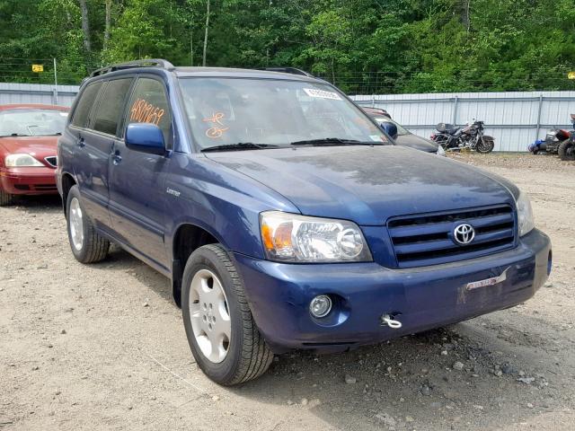 JTEEP21A350073001 - 2005 TOYOTA HIGHLANDER BLUE photo 1