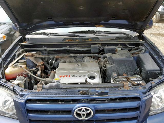 JTEEP21A350073001 - 2005 TOYOTA HIGHLANDER BLUE photo 7