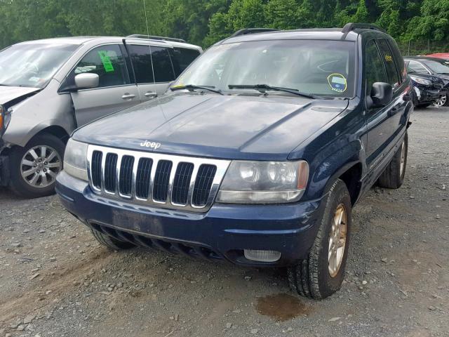 1J4GW48S62C252597 - 2002 JEEP GRAND CHER BLUE photo 2