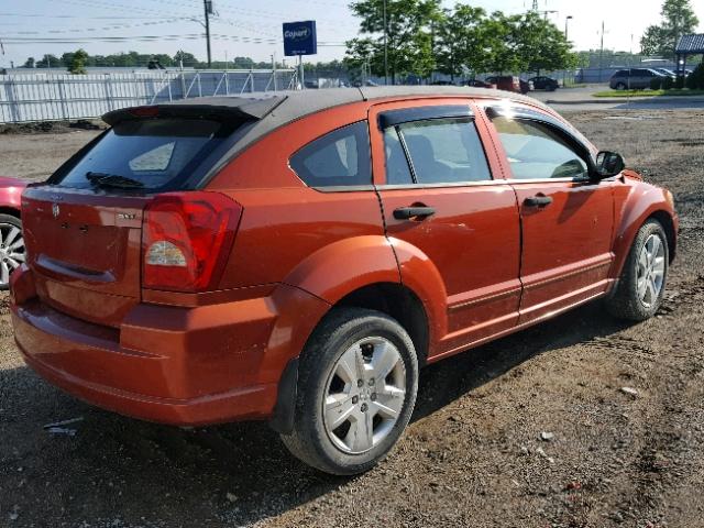 1B3HB48B07D538888 - 2007 DODGE CALIBER SX ORANGE photo 4