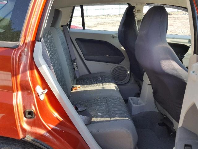 1B3HB48B07D538888 - 2007 DODGE CALIBER SX ORANGE photo 6