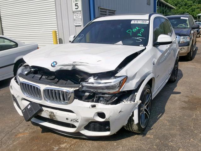 5UXWX7C55H0U40036 - 2017 BMW X3 XDRIVE3 WHITE photo 2