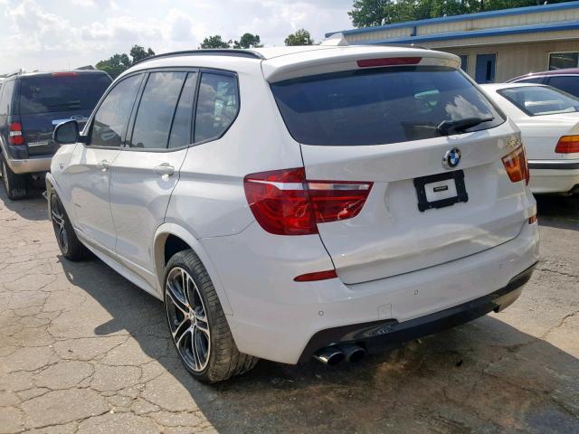 5UXWX7C55H0U40036 - 2017 BMW X3 XDRIVE3 WHITE photo 3