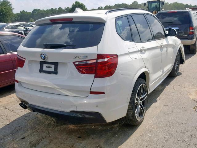 5UXWX7C55H0U40036 - 2017 BMW X3 XDRIVE3 WHITE photo 4