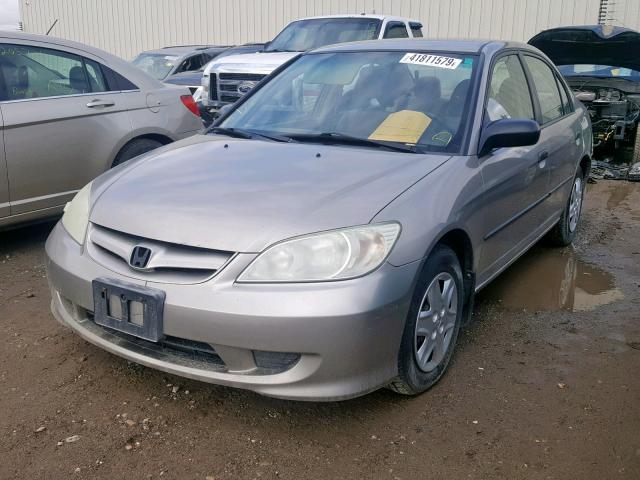 2HGES16375H003814 - 2005 HONDA CIVIC DX V SILVER photo 2